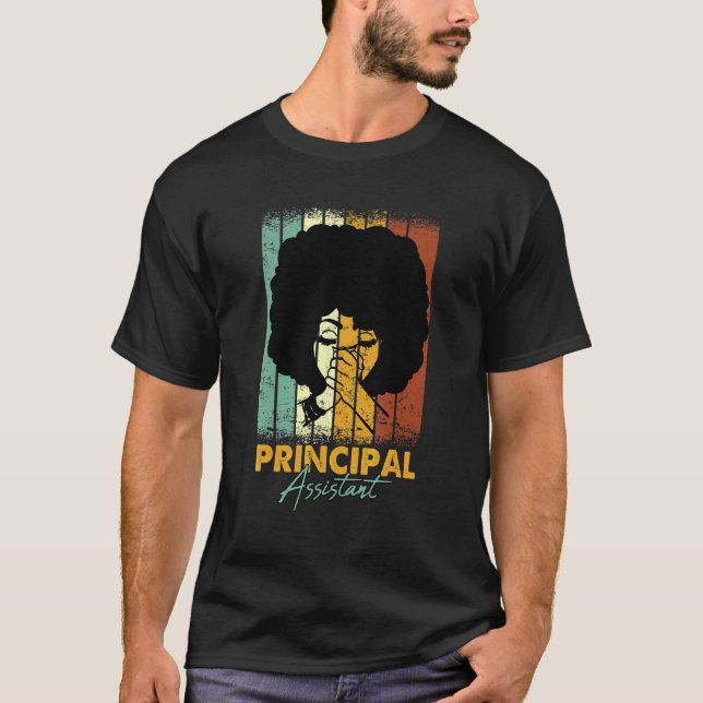 Camiseta Asistente Director Afro Título de Empleo Trabajado (Anverso)