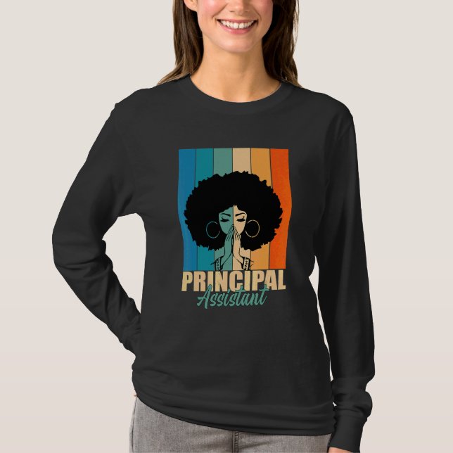 Camiseta Asistente Director Afro Título de Empleo Trabajado (Anverso)