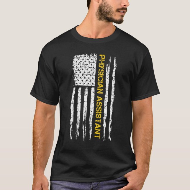 Camiseta Asistente Estadounidense De Pasillos De La Bandera (Anverso)