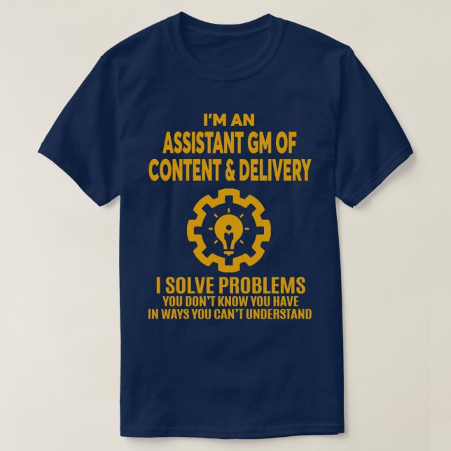 Camiseta ASISTENTE GM OF CONTENT amp ENTREGA BONITO DISEÑO  (Diseño del anverso)