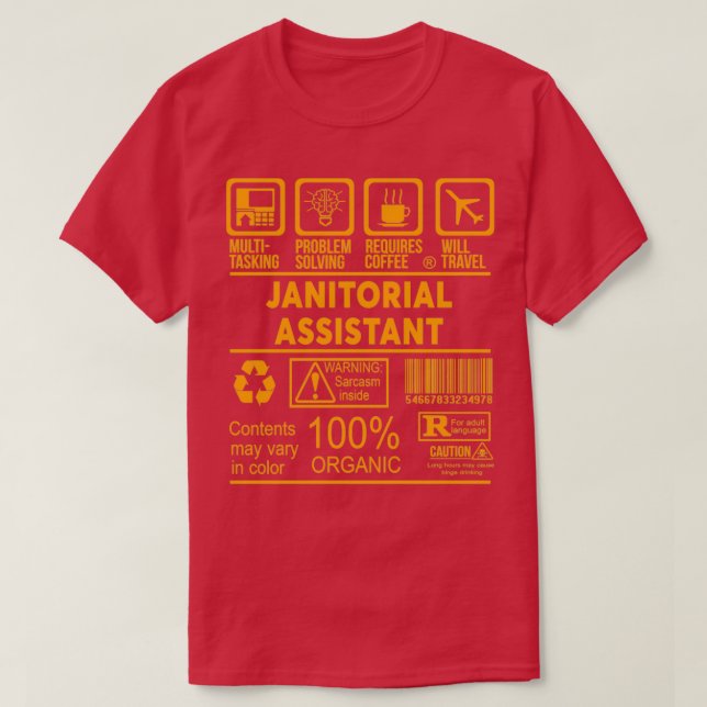 CAMISETA ASISTENTE JANITORIAL NIZA DISEÑO 2017 (Diseño del anverso)