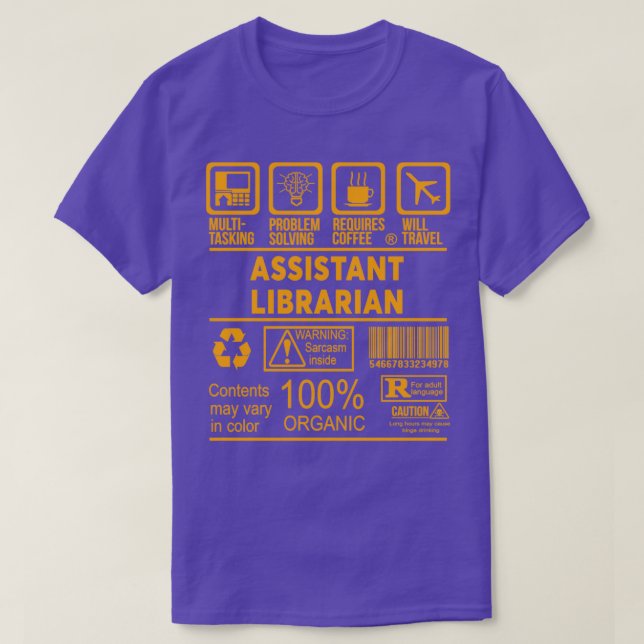 CAMISETA ASISTENTE LIBRARIAN NICE DISEÑN 2017 (Diseño del anverso)