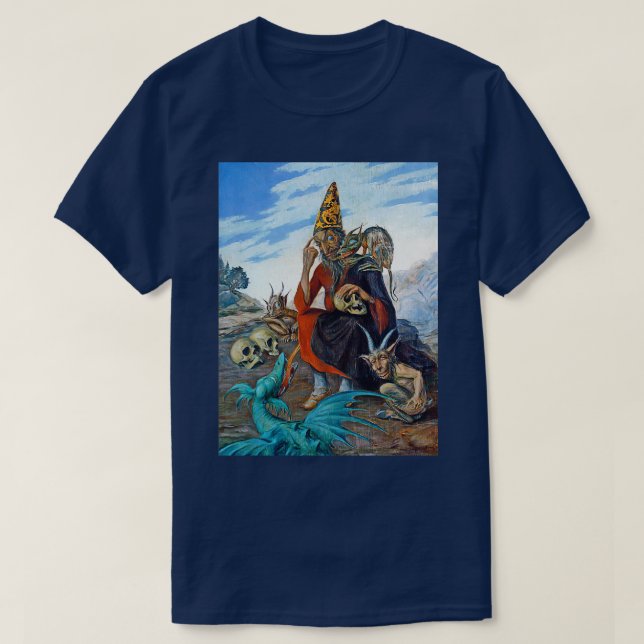 Camiseta Asistente macabro alrededor de los demonios y crán (Diseño del anverso)