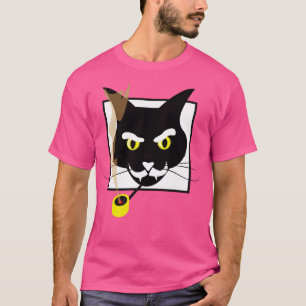 Camiseta Asistente mágico para fumar gato negro