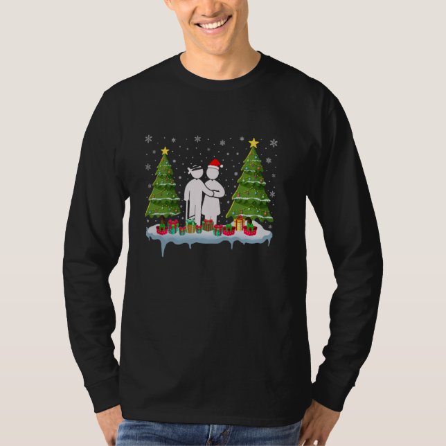 Camiseta Asistente Médico: Árbol de Navidad iluminando la f (Anverso)