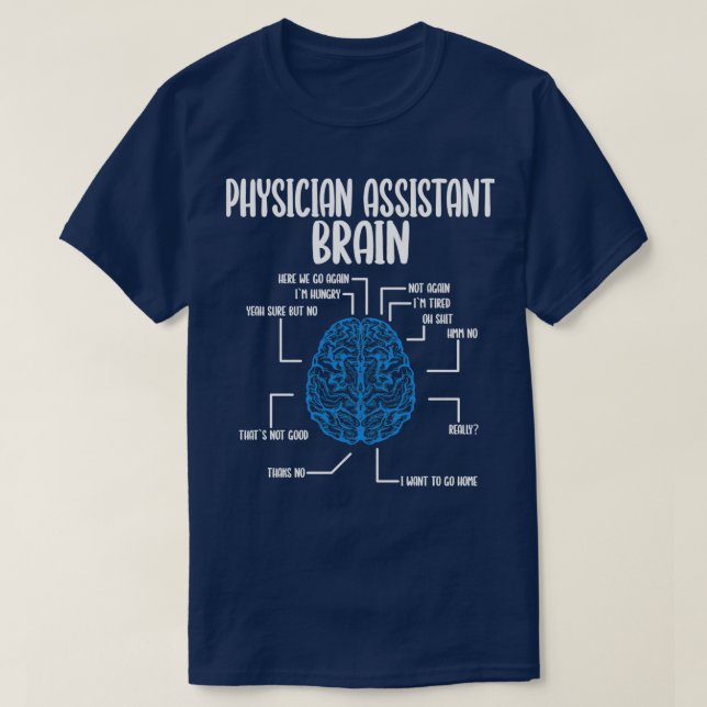 Camiseta Asistente Médico Brain PA Día de Graduación Escola (Diseño del anverso)