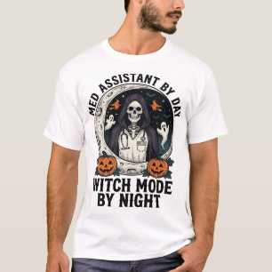 Camiseta Asistente Médico Bruja de Halloween Grabado Antigu