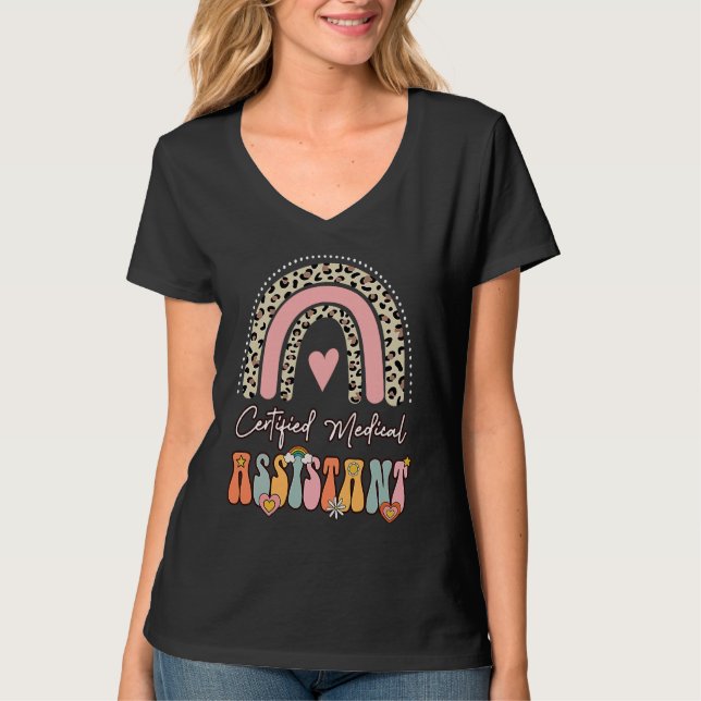 Camiseta Asistente médico certificado CMA Groovy Retro Rain (Anverso)
