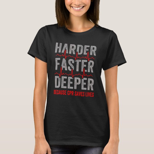 Camiseta Asistente Médico Certificado por CMA Harder CPR As (Anverso)