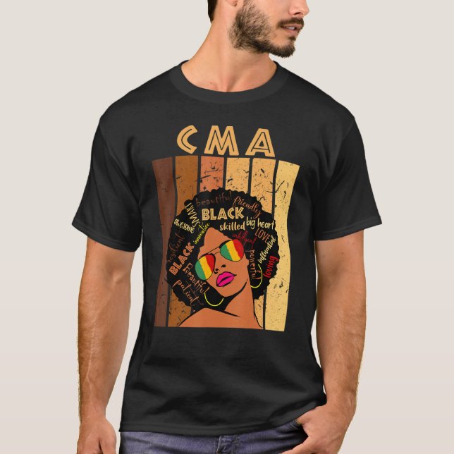 Camiseta Asistente Médico Certificado por Cma Historia Afro (Anverso)