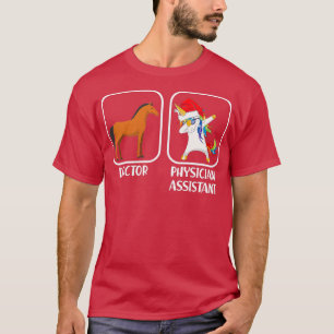 Camiseta Asistente médico Dabbing Unicorn Santa hat vs D
