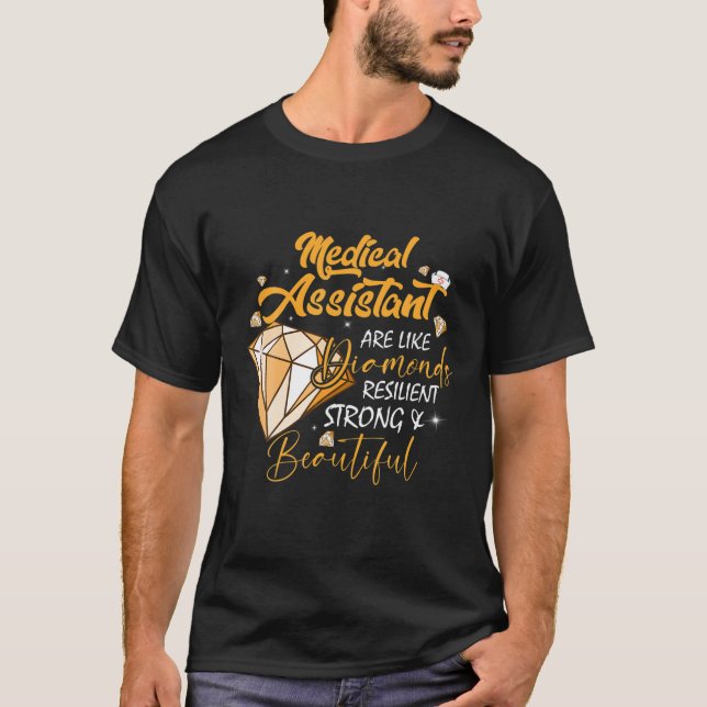 Camiseta Asistente Médico Es Como Diamantes Enfermera Feliz (Anverso)
