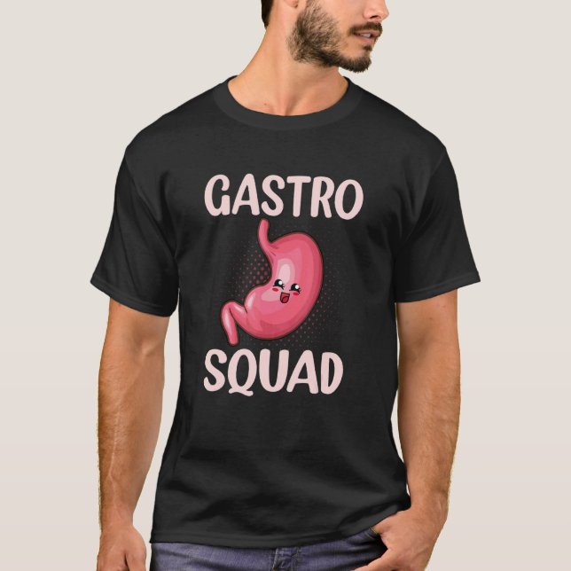 Camiseta Asistente Médico Gastroenterología Gastro Escuadró (Anverso)