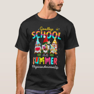 Camiseta Asistente médico Gnome Escuela de Adiós Hola Suma