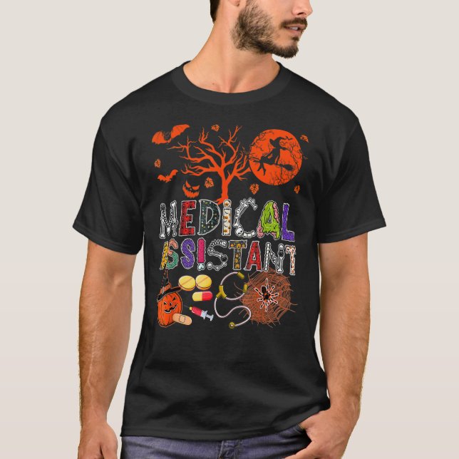 Camiseta Asistente médico Halloween Disfraces Zombie Scary  (Anverso)