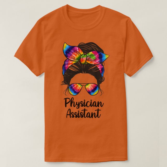 Camiseta Asistente Médico Messy Bun Life Medical Assis (Diseño del anverso)
