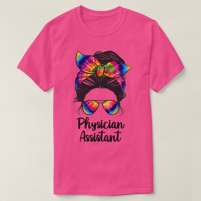 Camiseta Asistente Médico Messy Bun Life Medical Assis (Diseño del anverso)