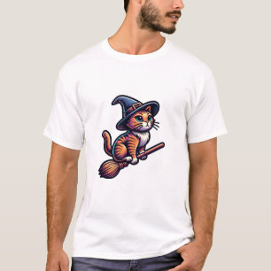 Camiseta Asistente para gatos Halloween Bruja Mystical Cat