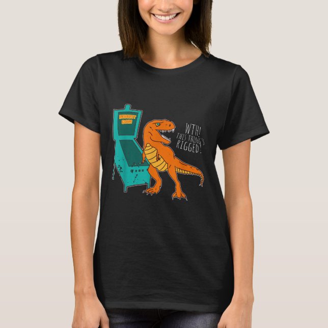 Camiseta Asistente para pinball de dinosaurio - Pictograma  (Anverso)