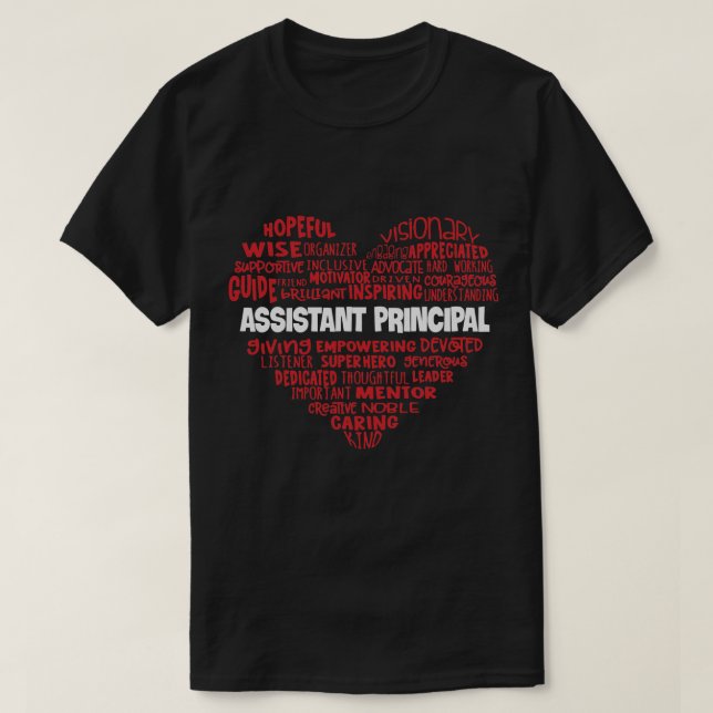 Camiseta Asistente Principal De Regalo De Corazón A La Escu (Diseño del anverso)
