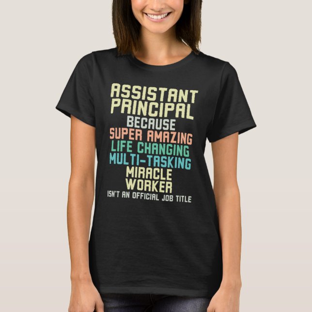Camiseta Asistente Principal de Trabajo de la Escuela (Anverso)