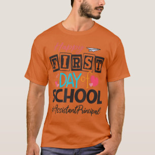 Camiseta Asistente Principal Feliz Primer Día De Regreso A