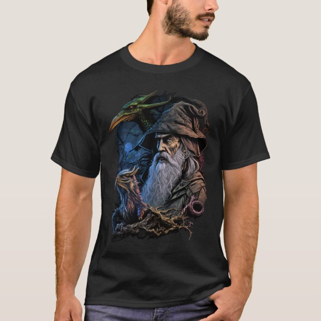Camiseta Asistente retro mágico fantasía 5 (Anverso)