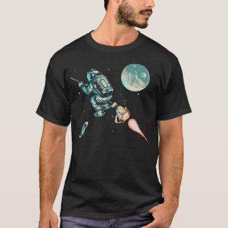 Camiseta Asistente Retro Viajan Astronautas Por El Espacio 