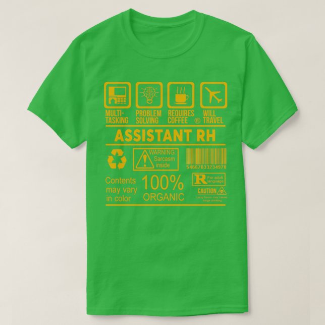 CAMISETA ASISTENTE RH NICE DISEÑN 2017 2 (Diseño del anverso)