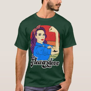 Camiseta Asistentes de vuelo retro vintage de regalo femeni