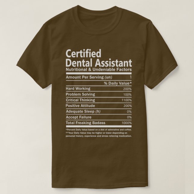 Camiseta Asistentes dentales certificados Nutrición y Unden (Diseño del anverso)