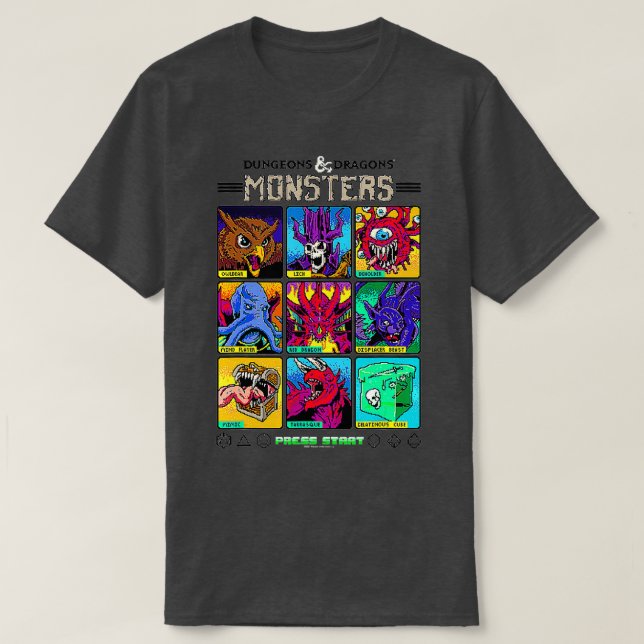 Camiseta Asistentes para dragones de mazmorras del Monstruo (Diseño del anverso)