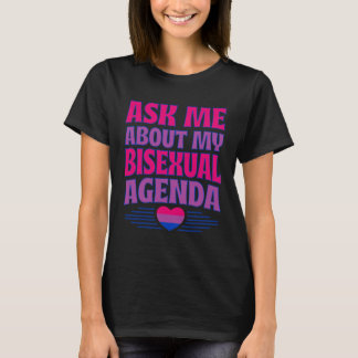 Camiseta Ask Me About My Bisexual Agenda Heart Bi Pride Aes