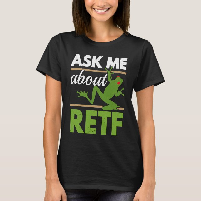 Camiseta Ask Me About RETF Red Eyed Tree Frog  Toad Amphibi (Anverso)