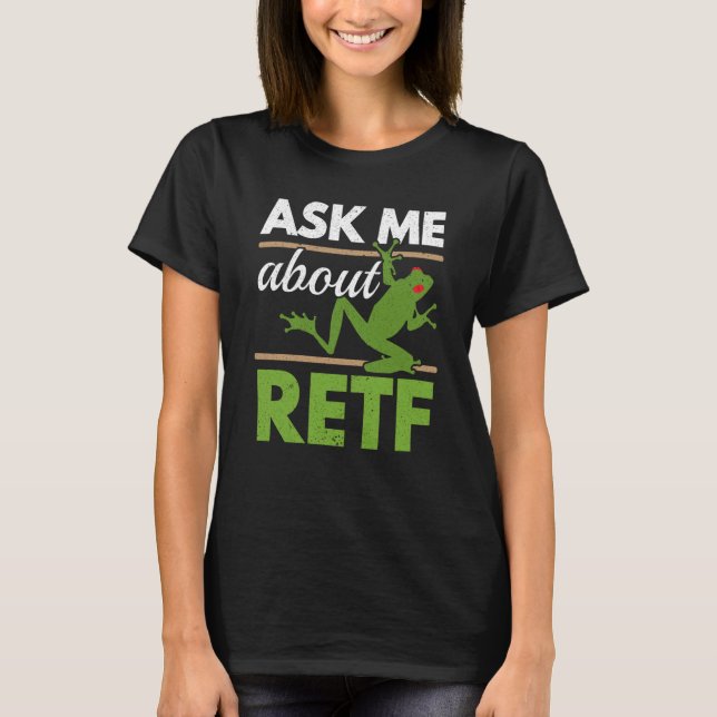 Camiseta Ask Me About RETF Red Eyed Tree Frog Toad Amphibia (Anverso)