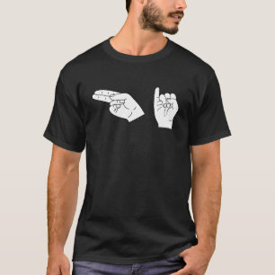 Camiseta ASL American Rótulo Language Finger Spell Hand Wom