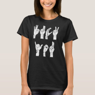 Camiseta ASL American Rótulo Language Teacher Deaf Dumb Int