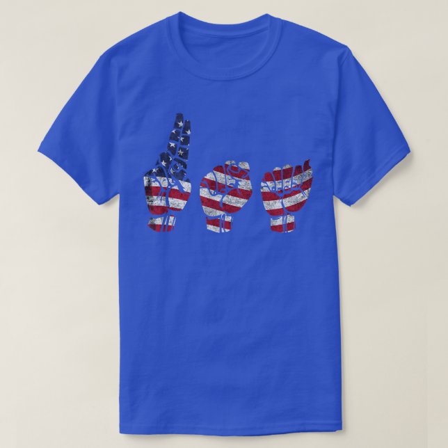 Camiseta ASL American Rótulo Language USA T , regalo patrió (Diseño del anverso)