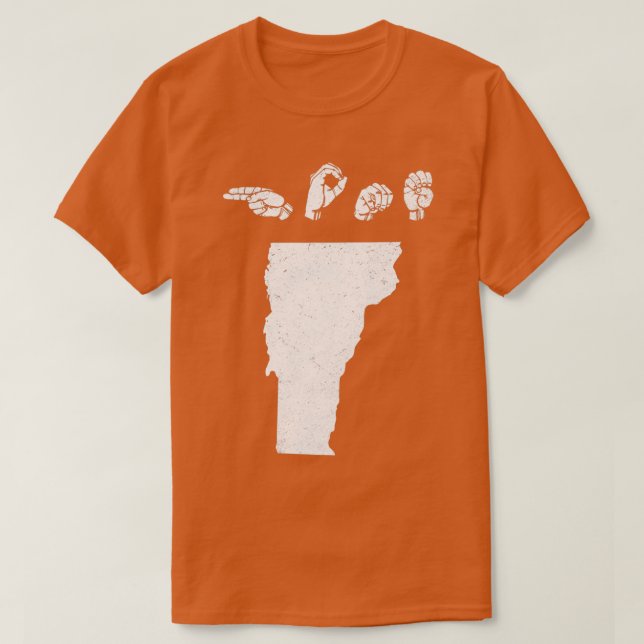 Camiseta ASL American Rótulo Language Vermont Home T (Diseño del anverso)