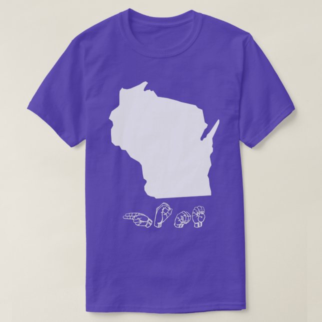 Camiseta ASL American Rótulo Language Wisconsin T (Diseño del anverso)