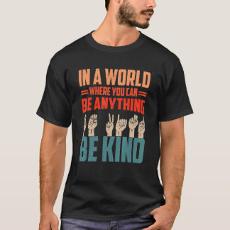 Camiseta Asl American Sign Language Be Kind Hand Talking