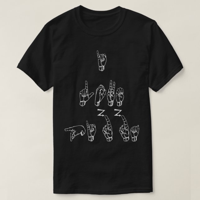 Camiseta ASL  American Sign Language I Love Pizza T shirt  (Diseño del anverso)