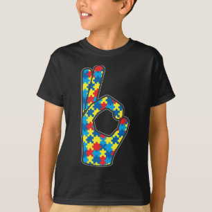 Camiseta ASL Amo Idioma Rótulo Autismo Regalo Conciencia Su
