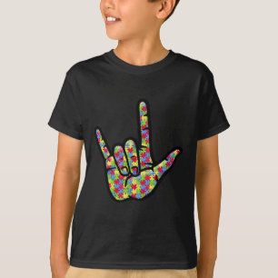Camiseta ASL Amo Idioma Rótulo Autismo Regalo Conciencia Su