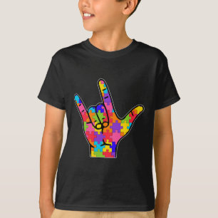 Camiseta ASL Amo Idioma Rótulo Autismo Regalo Conciencia Su