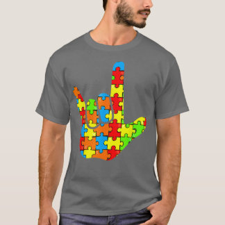 Camiseta ASL Amo Idioma Rótulo Autismo Regalo Conciencia Su