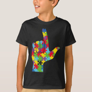 Camiseta ASL Amo Rótulo Autismo Apoyo a la toma de concienc