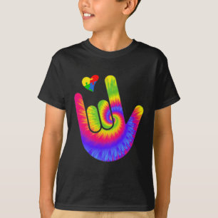 Camiseta ASL Amor Rótulo Lenguaje lenguaje Mano Autismo Con