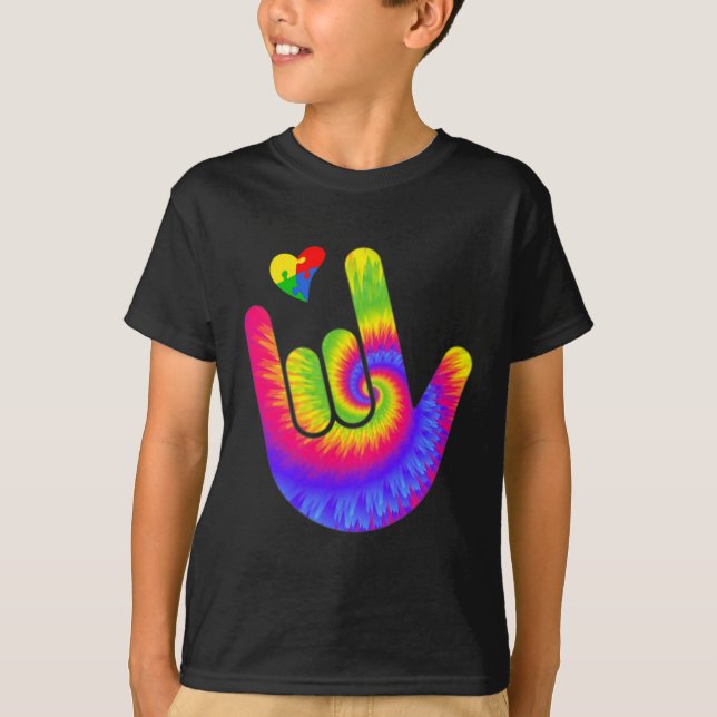 Camiseta ASL Amor Rótulo Lenguaje lenguaje Mano Autismo Con (Anverso)