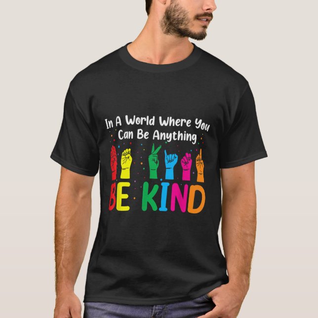 Camiseta Asl Be Kind Women Men, Autism Awareness Boy (Anverso)